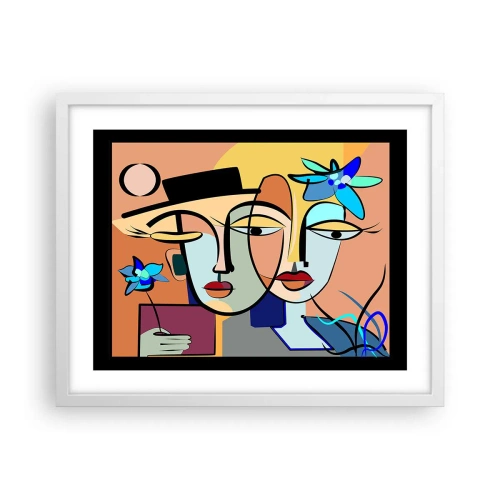 Póster en marco blanco - Randez vous de Picasso - 50x40 cm