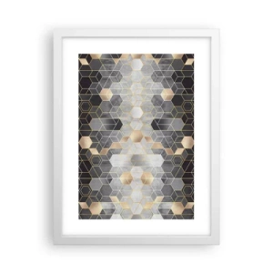 Póster en marco blanco - Composición de diamantes - 30x40 cm