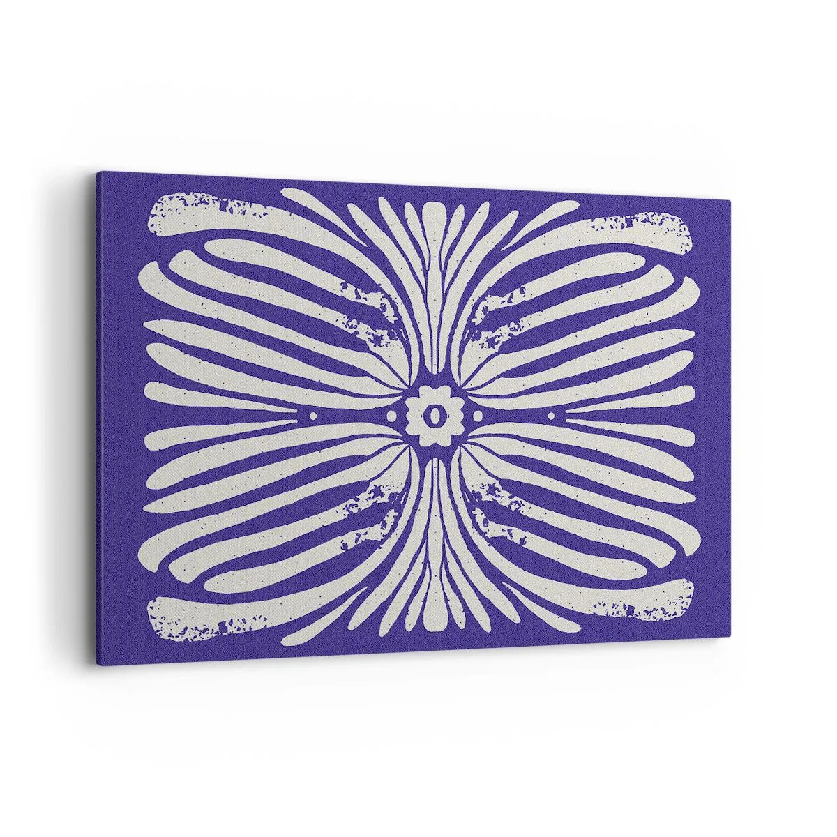Cuadro sobre lienzo - Impresión de Imagen - Patrón étnico en tonos morados y blancos. - 120x80cm - Inspiraciones étnicas - Decoración de pared moderna para salón y dormitorio ARTTOR