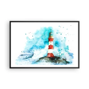 Póster en marco negro - La unidad de los elementos - 91x61 cm