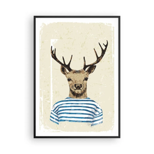 Póster en marco negro - Porque me gustan las camisas de rayas - 70x100 cm