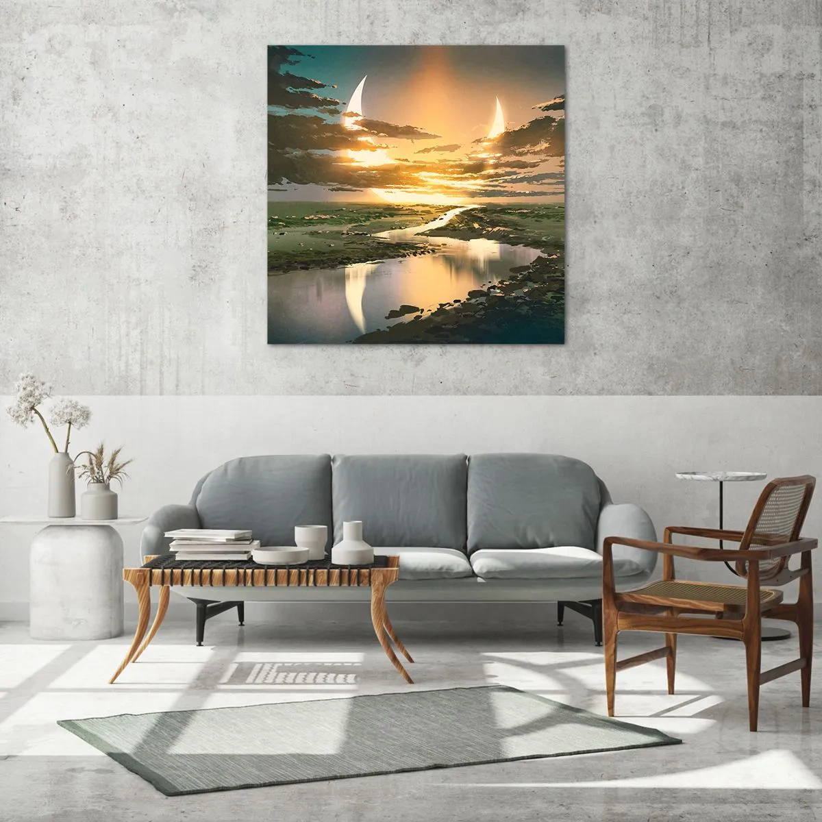 Cuadro sobre vidrio - Impresiones sobre Vidrio - En algún lugar de una galaxia muy, muy lejana - 60x60 cm