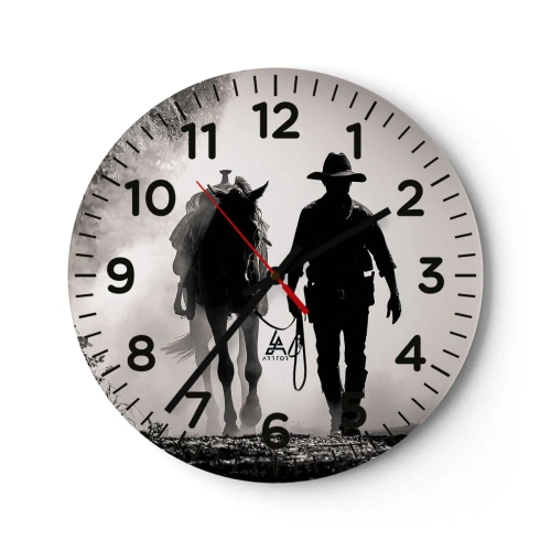 Reloj de pared - Reloj de vidrio - La mañana de Texas - 30x30 cm