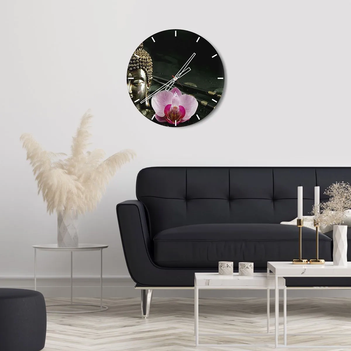 Reloj de pared - Reloj de vidrio - La armonía de la sabiduría y la belleza - 40x40 cm