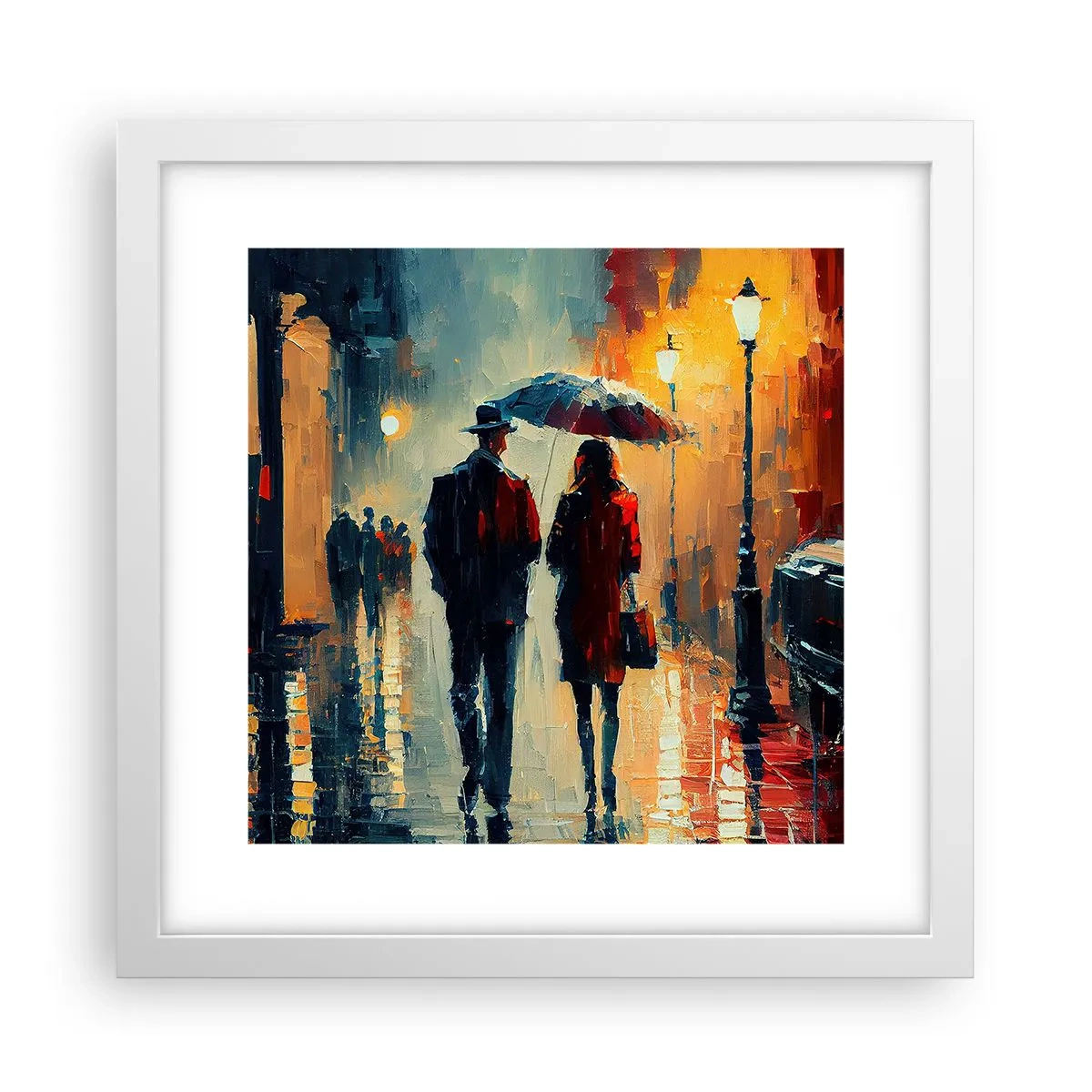 Póster en marco blanco - Historia de amor urbana - 30x30 cm