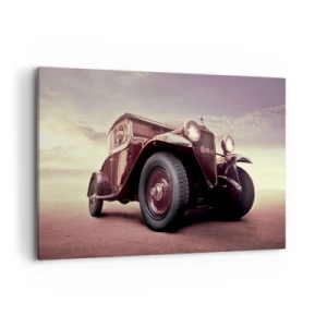 Cuadro sobre lienzo - Impresión de Imagen - Un coche clásico de estilo clásico contra el cielo. - 120x80cm - Volvamos a los maravillosos viejos tiempos... - Decoración de pared moderna para salón y dormitorio ARTTOR