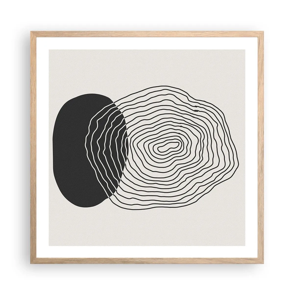 Póster en marco roble claro - Persistencia y vibración - 60x60 cm