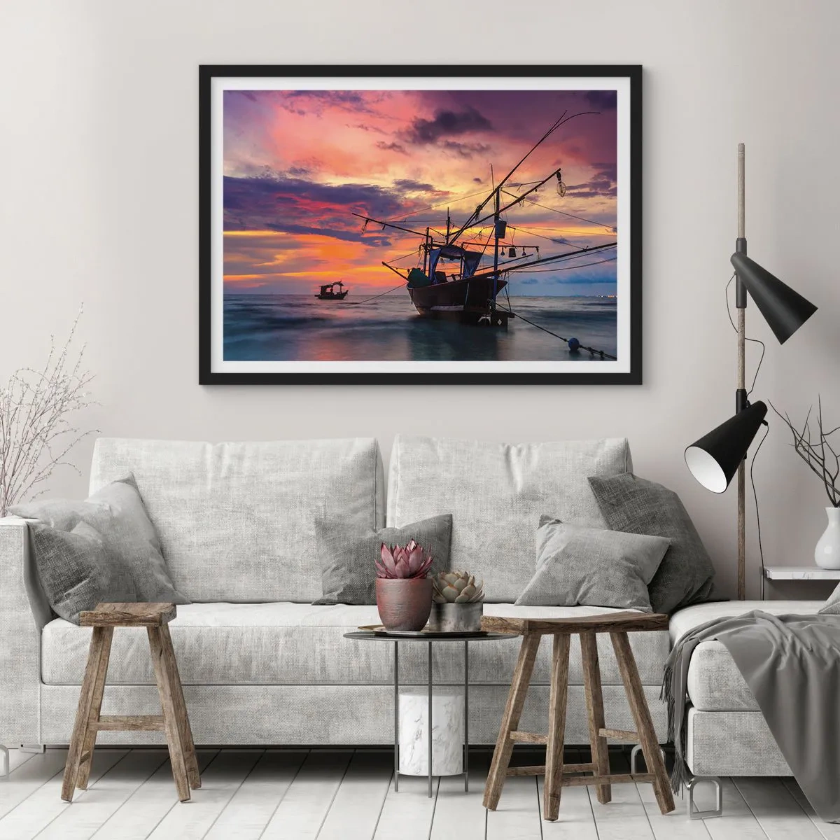 Póster en marco negro - Una noche exótica - 50x40 cm
