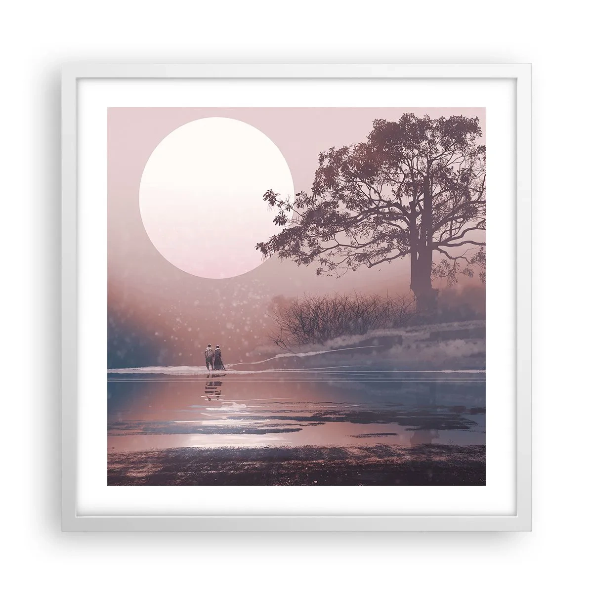 Póster en marco blanco - Rarezas nocturnas - 50x50 cm