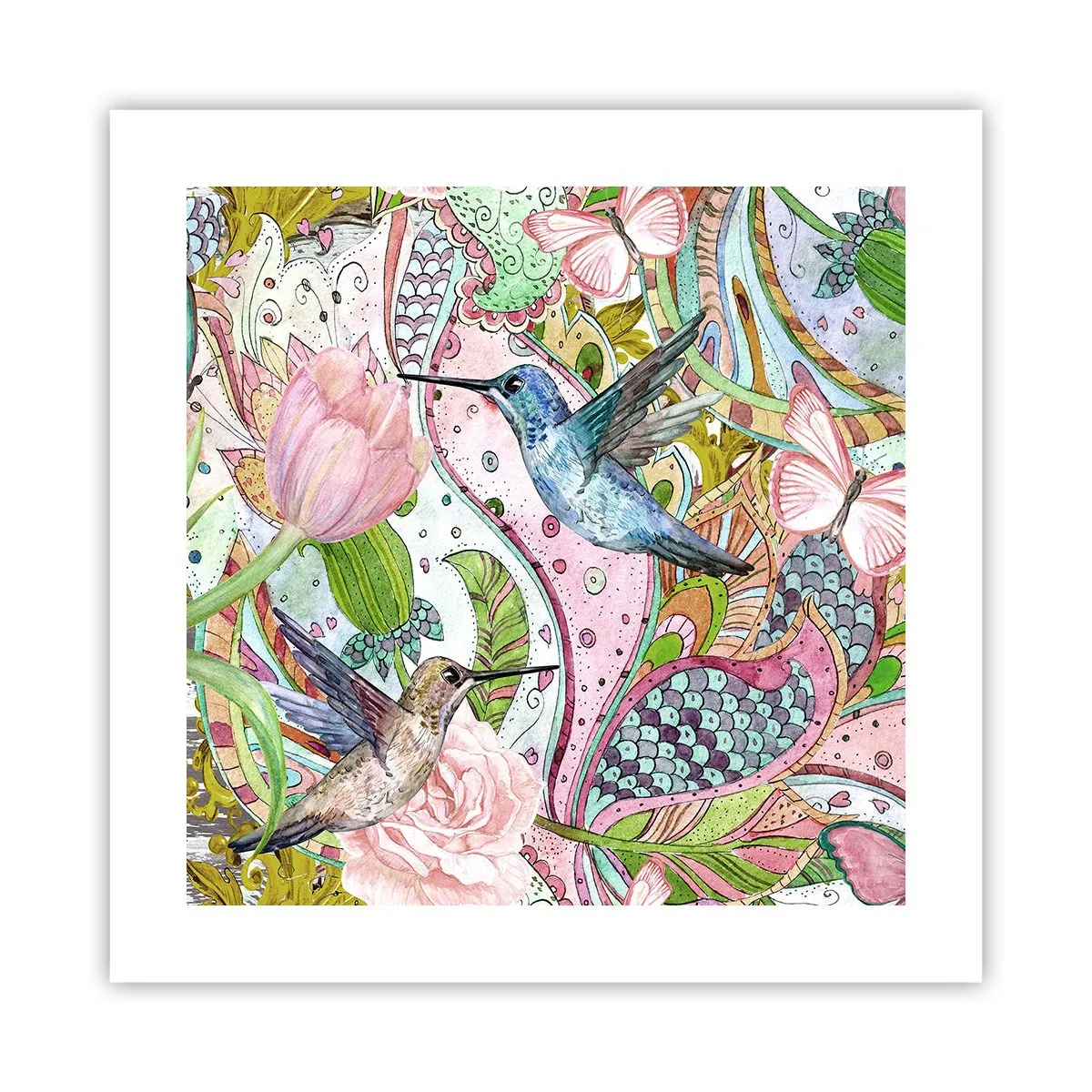 Póster - Enredado en las vides - 40x40 cm