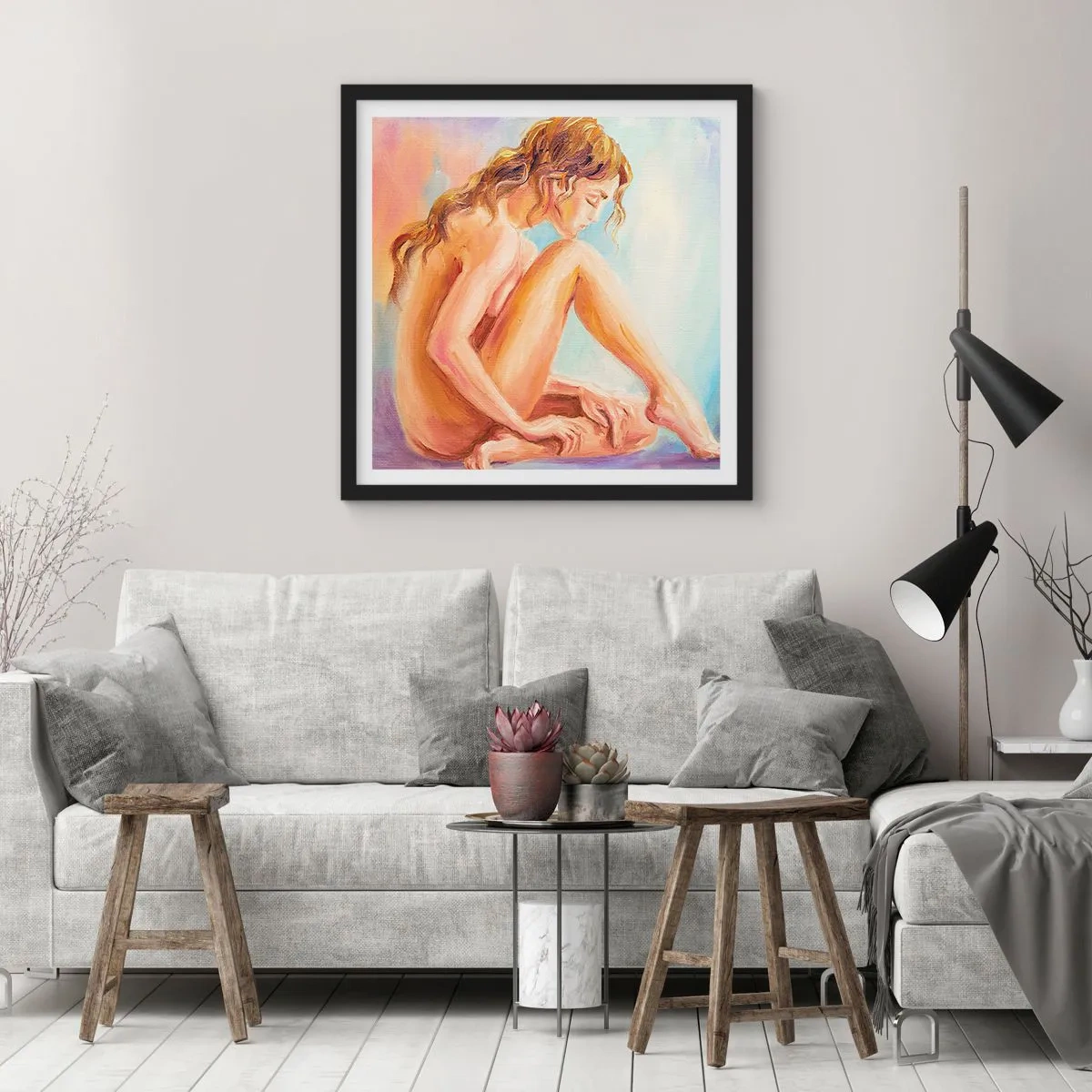 Póster en marco negro - Acto de juventud - 30x30 cm