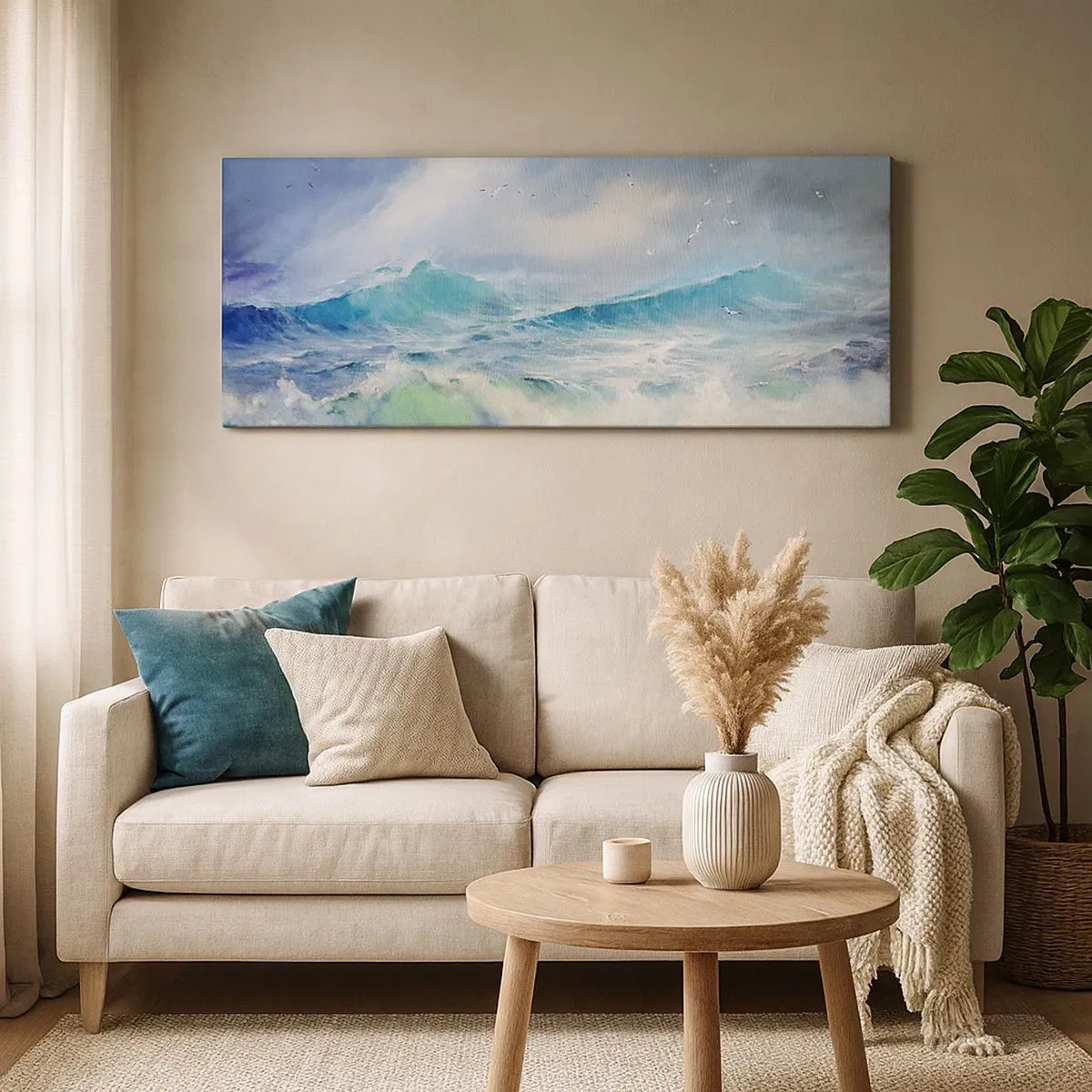 Cuadro sobre lienzo - Impresión de Imagen - La fuerza del viento - 100x40 cm