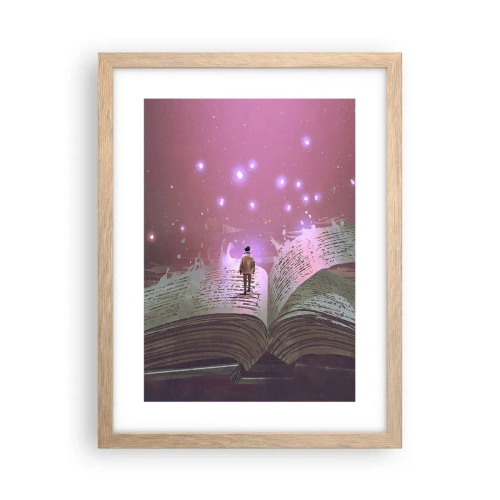 Póster en marco roble claro - Una invitación a otro mundo - 30x40 cm