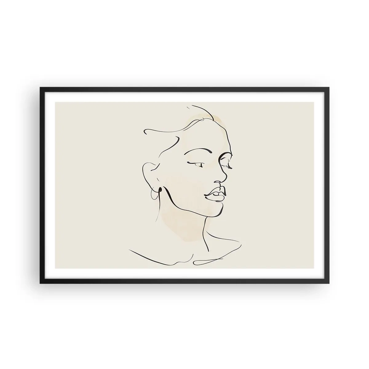 Póster en marco negro - Líneas que muestran seguridad - 91x61 cm