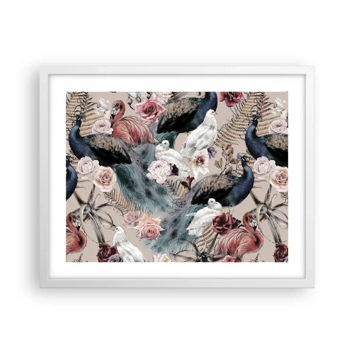 Póster en marco blanco - En un jardín de palacio - 50x40 cm