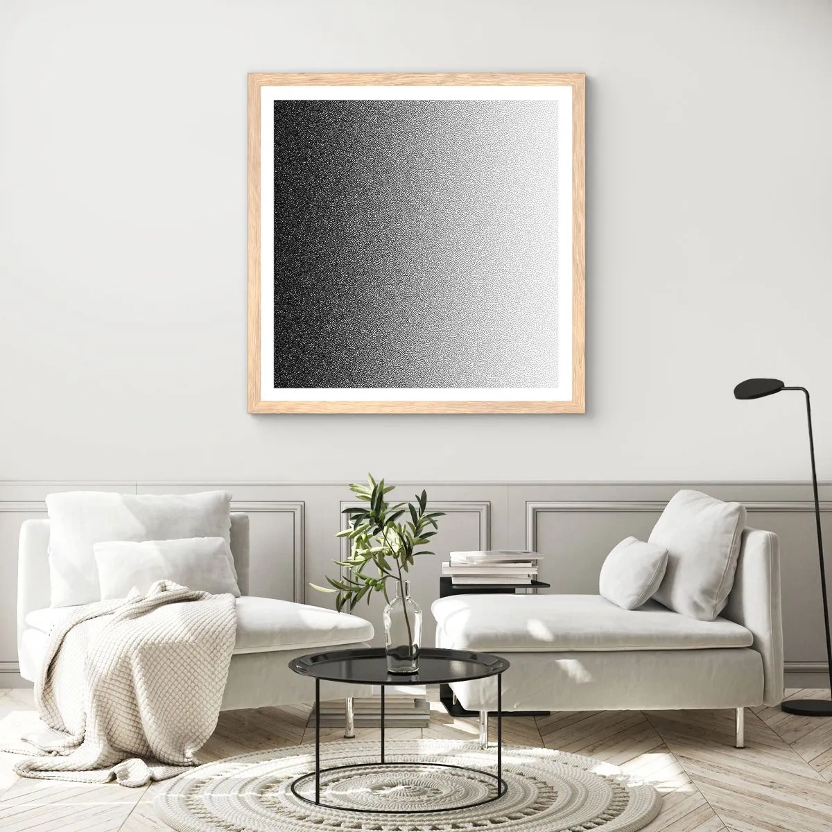 Póster en marco roble claro - Hacia la luz - 60x60 cm