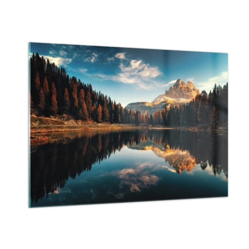 Cuadro sobre vidrio - Impresiones sobre Vidrio - Doble paisaje - 100x70cm - Paisaje duplicado - Decoración de pared moderna para salón y dormitorio ARTTOR