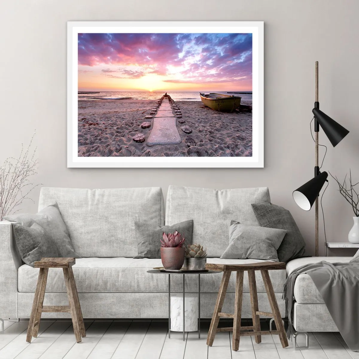 Póster en marco blanco - Un momento de profunda experiencia - 100x70 cm