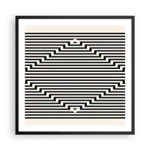 Póster en marco negro - Ilusión geométrica - 60x60 cm