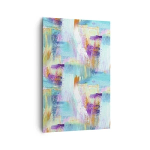 Cuadro sobre lienzo - Impresión de Imagen - Abstracción colorida con pinceladas dinámicas. - 80x120cm - Un alegre traductor de garabatos - Decoración de pared moderna para salón y dormitorio ARTTOR