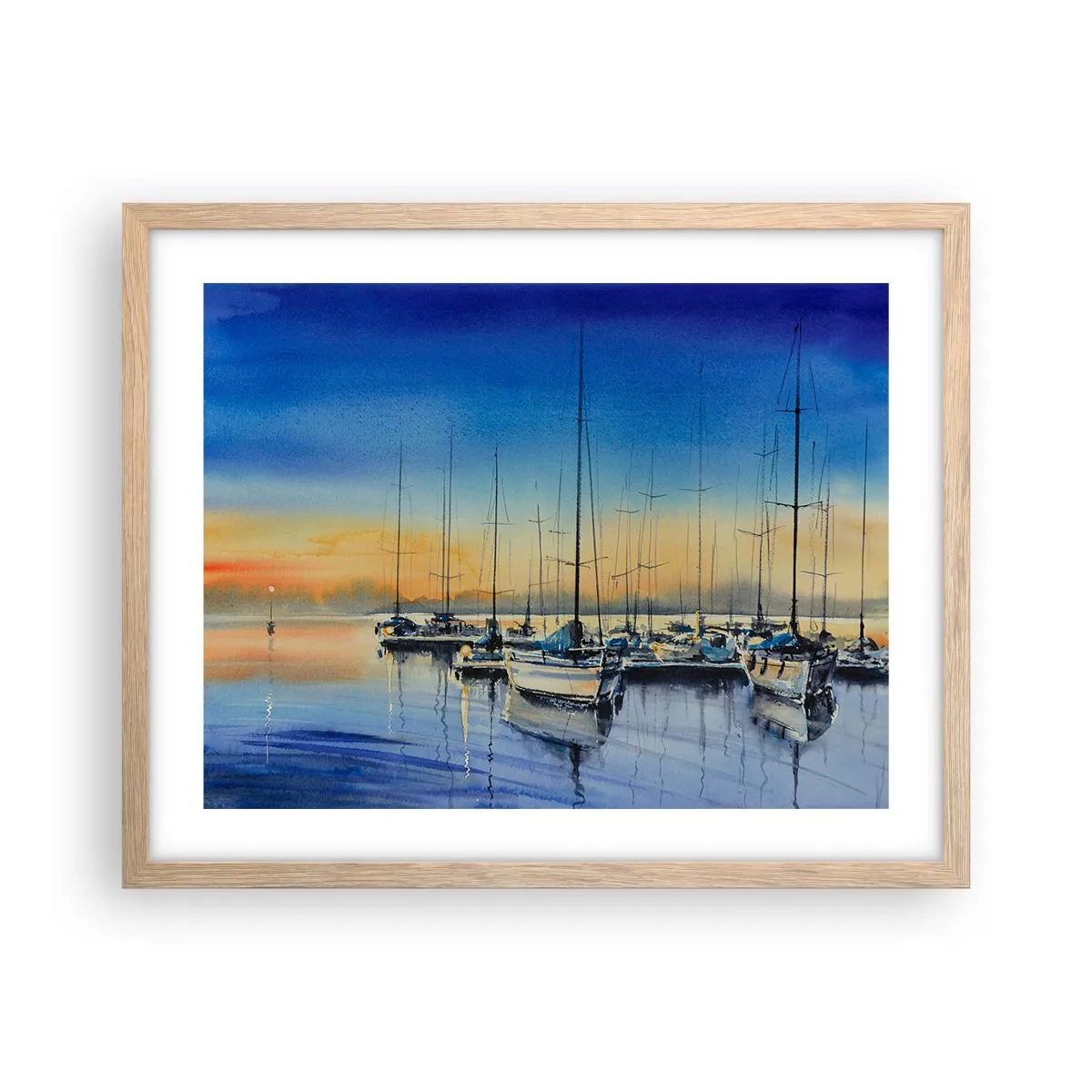 Póster en marco roble claro - El final de un buen día - 50x40 cm