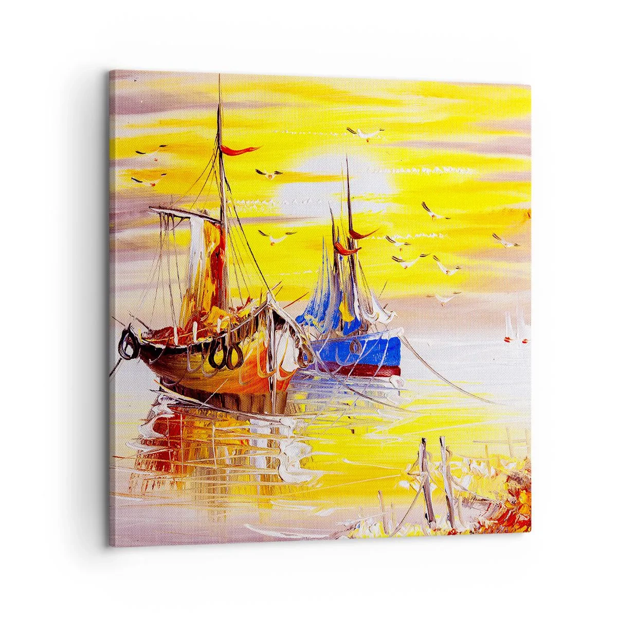 Cuadro sobre lienzo - Impresión de Imagen - Un merecido descanso en el puerto - 60x60 cm