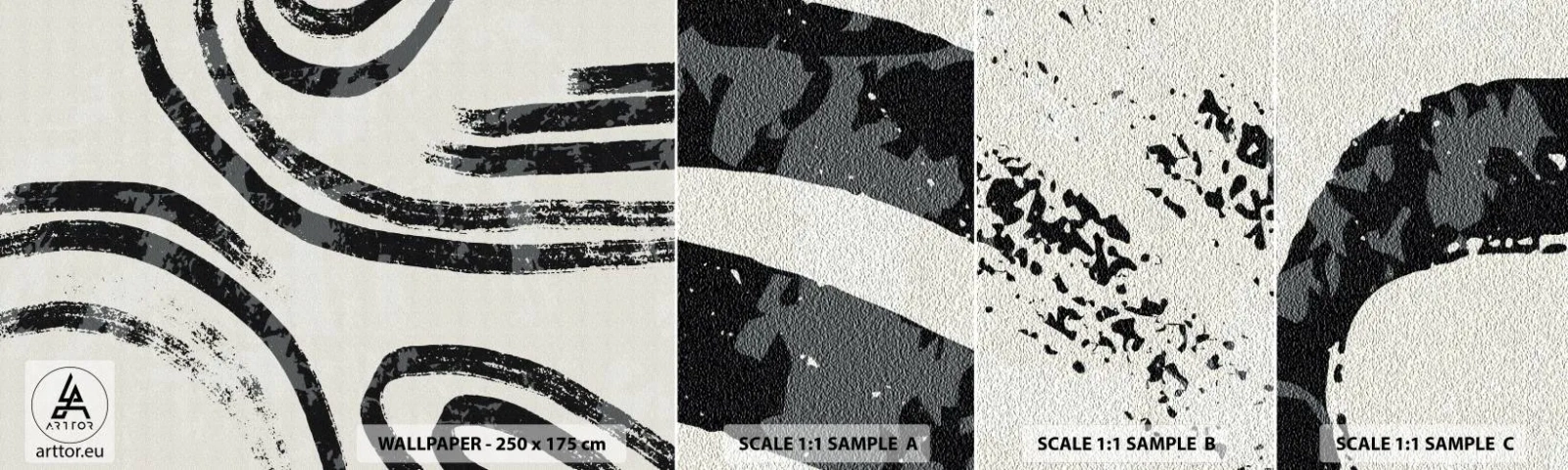 Muestra De Fotomural Standard Eco - A medias - Minimalismo, guiones, bohemia - 100x30 cm