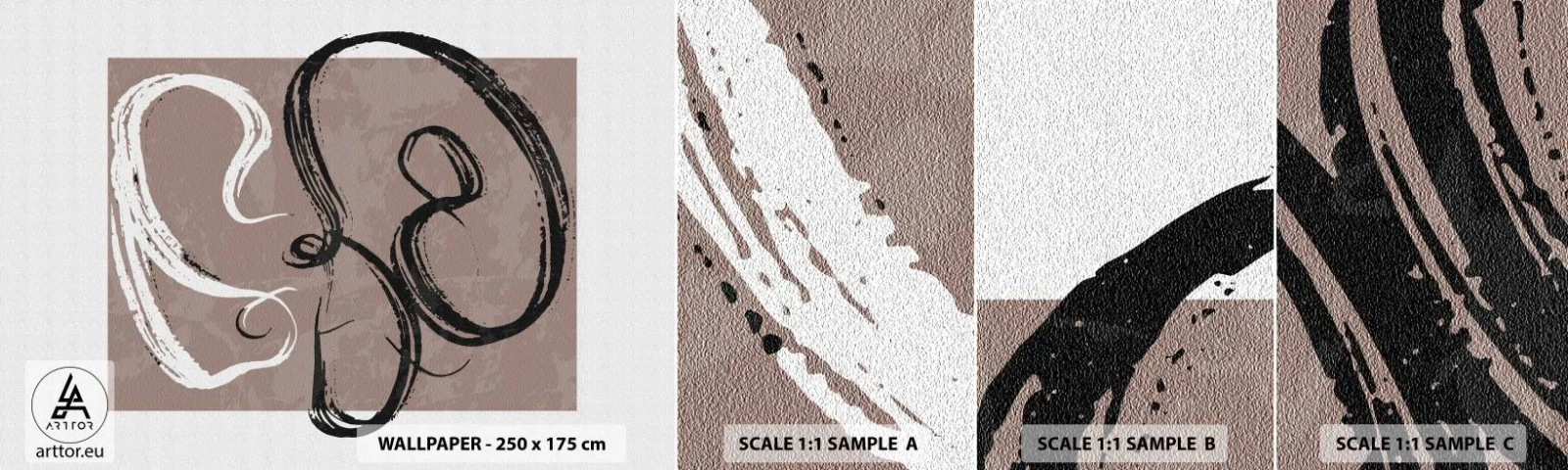 Muestra de fotomural autoadhesivo Deluxe Sticker - Composición: la búsqueda de la plenitud - Minimalismo, Pedazo, Abstracción - 100x30 cm