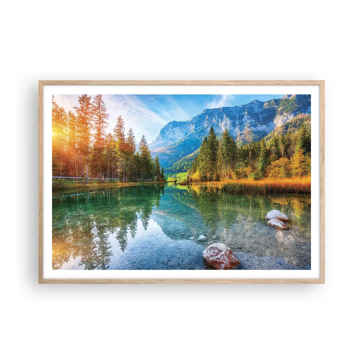 Póster en marco roble claro - La dulzura del otoño - 100x70 cm