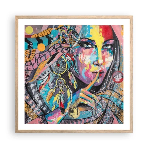 Póster en marco roble claro - Silencio hasta que entiendas - 60x60 cm