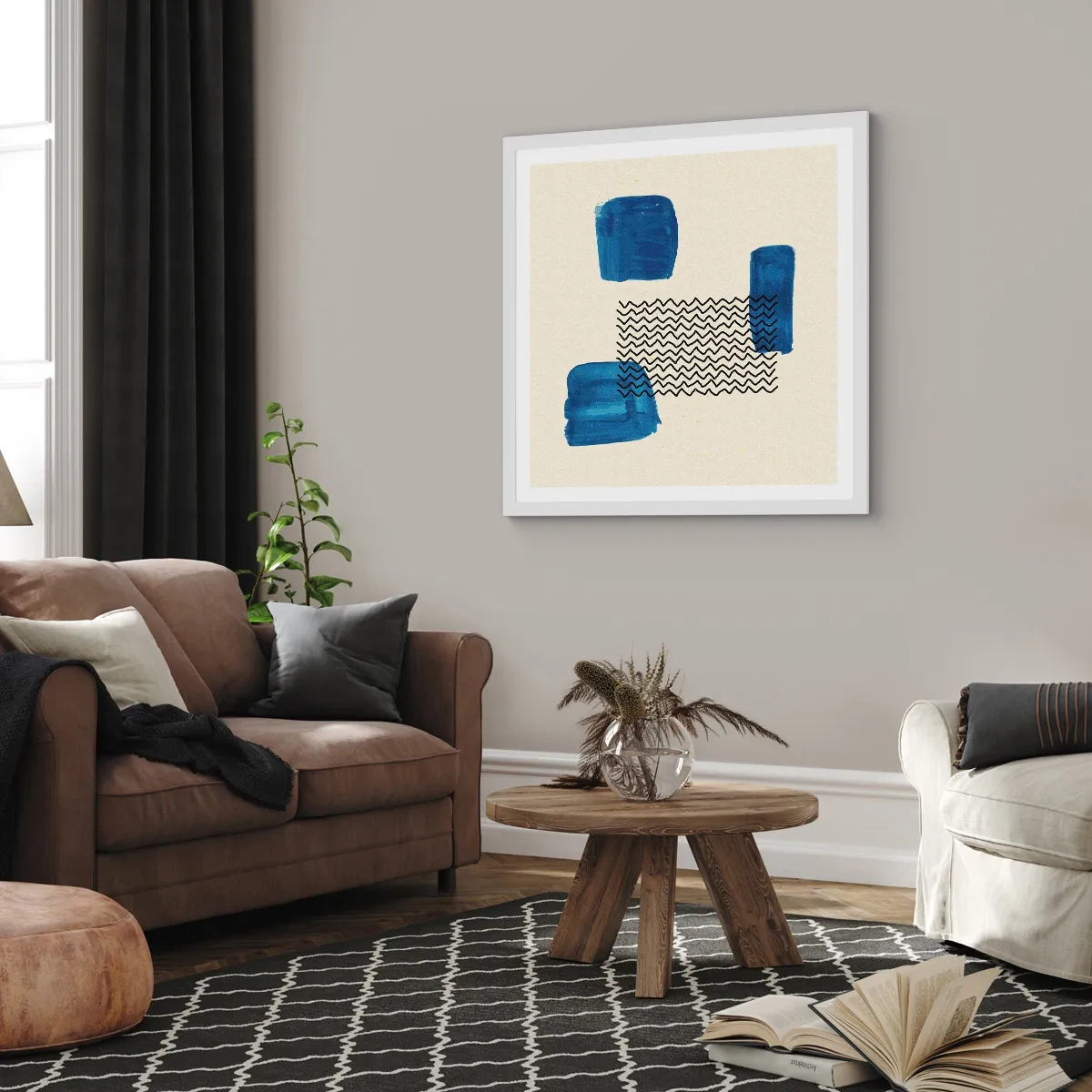 Póster en marco blanco - Un cuarteto abstracto - 50x50 cm