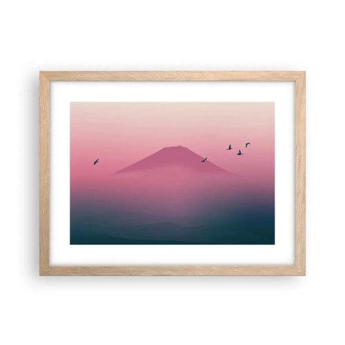 Póster en marco roble claro - Sobre las nubes - 40x30 cm