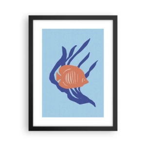 Póster en marco negro - Habitante de las aguas coralinas - 30x40 cm