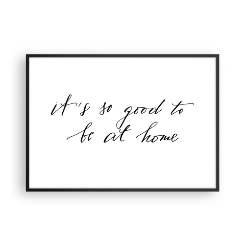 Póster en marco negro - Letras de estilo caligráfico sobre fondo blanco. - 100x70cm - Toda la verdad - Decoración de pared moderna para salón y dormitorio ARTTOR