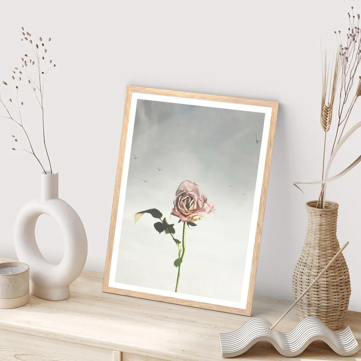 Póster en marco roble claro - Bienvenida a la primavera - 50x70 cm