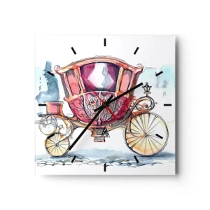 Reloj de pared - Reloj de vidrio - ¿A la boda o al baile? - 40x40 cm