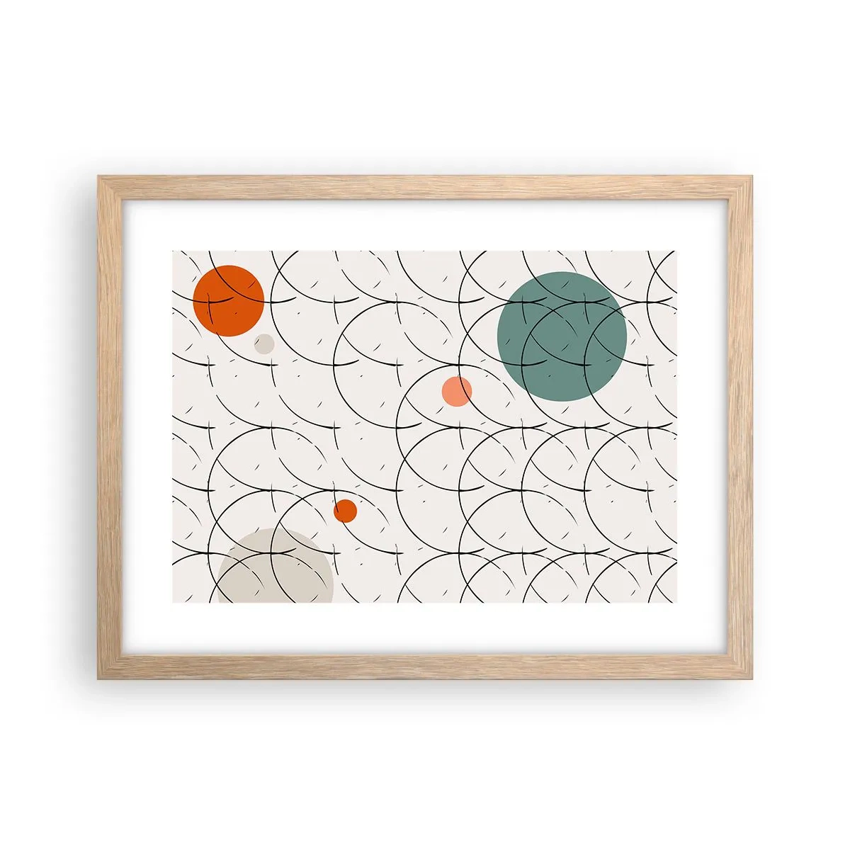 Póster en marco roble claro - Con espíritu pop-art - 40x30 cm