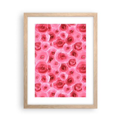 Póster en marco roble claro - Rosas abajo y arriba - 30x40 cm