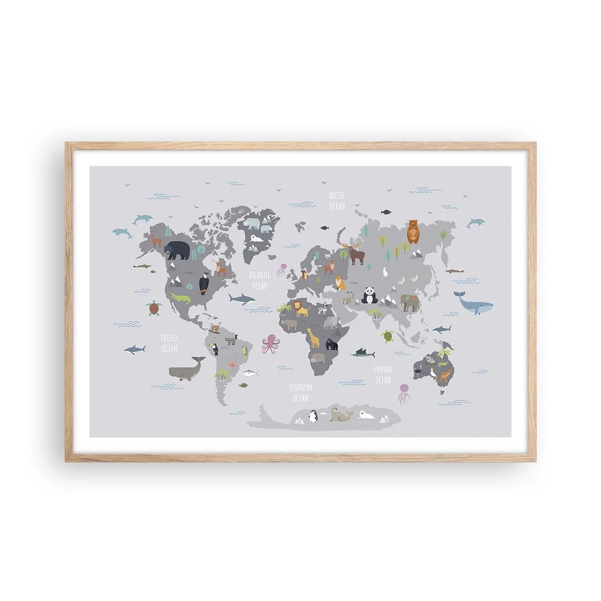 Póster en marco roble claro - Dime de dónde eres... - 91x61 cm