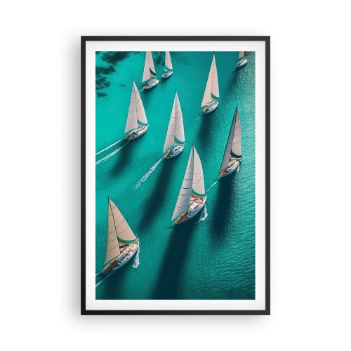 Póster en marco negro - En competición con el viento - 61x91 cm