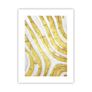 Póster - Una composición en blanco y oro - 30x40 cm