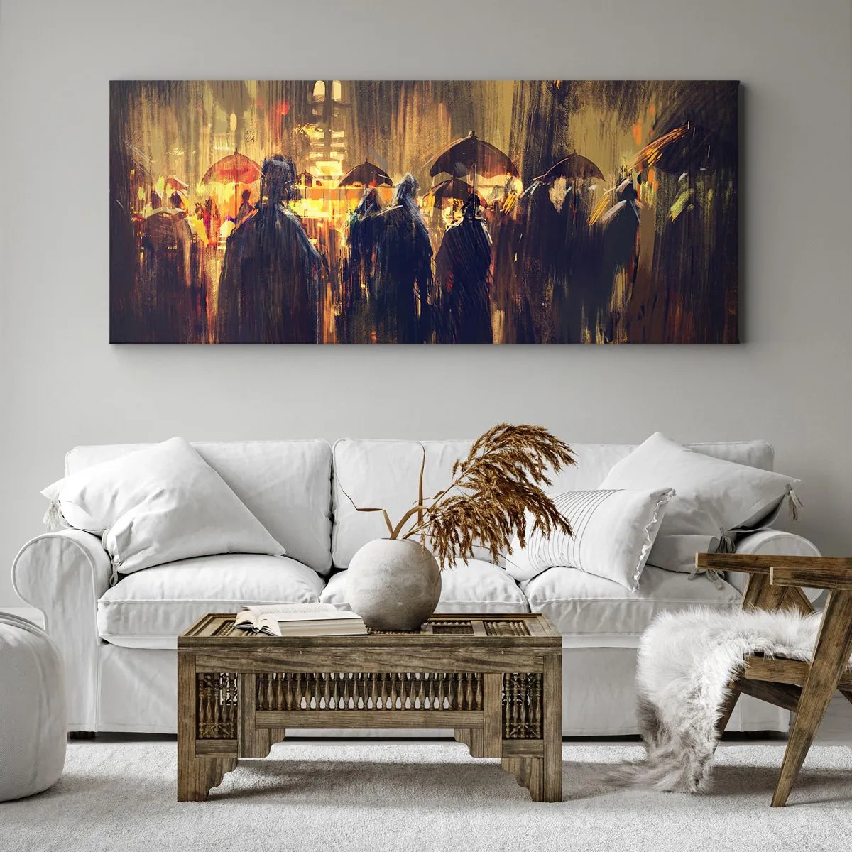 Cuadro sobre lienzo - Impresión de Imagen - Seguidores de la lluvia - 100x40 cm