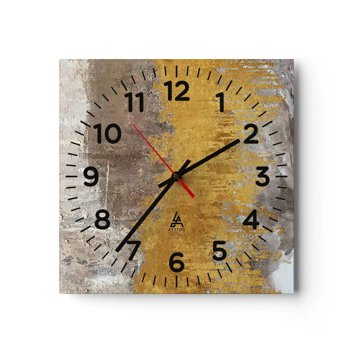 Reloj de pared - Reloj de vidrio - Una ráfaga dorada - 30x30 cm