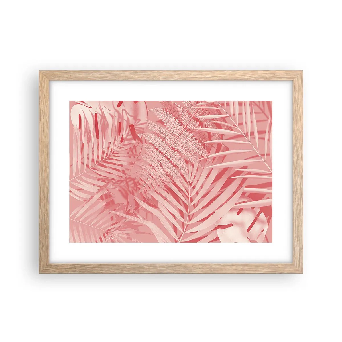 Póster en marco roble claro - Concepto rosa - 40x30 cm