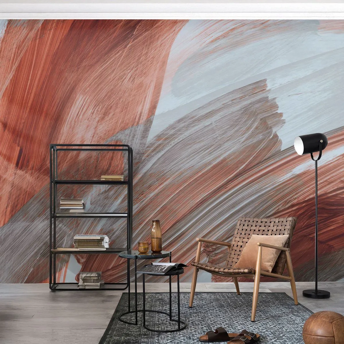 Fotomural Premium Sand - Abstracción otoñal y ventosa - Pedazo, Caos, Minimalismo - 350x256 cm