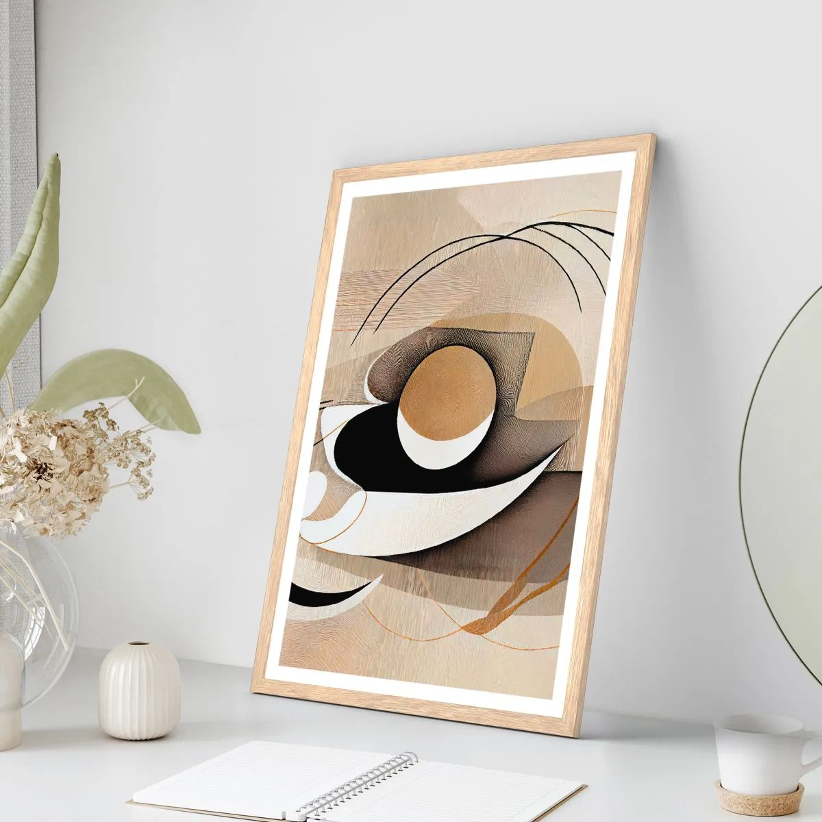 Póster en marco roble claro - Composición: la esencia de las cosas - 70x100 cm