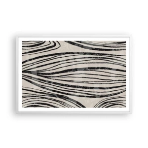 Póster en marco blanco - Salpicadura de líneas - 91x61 cm