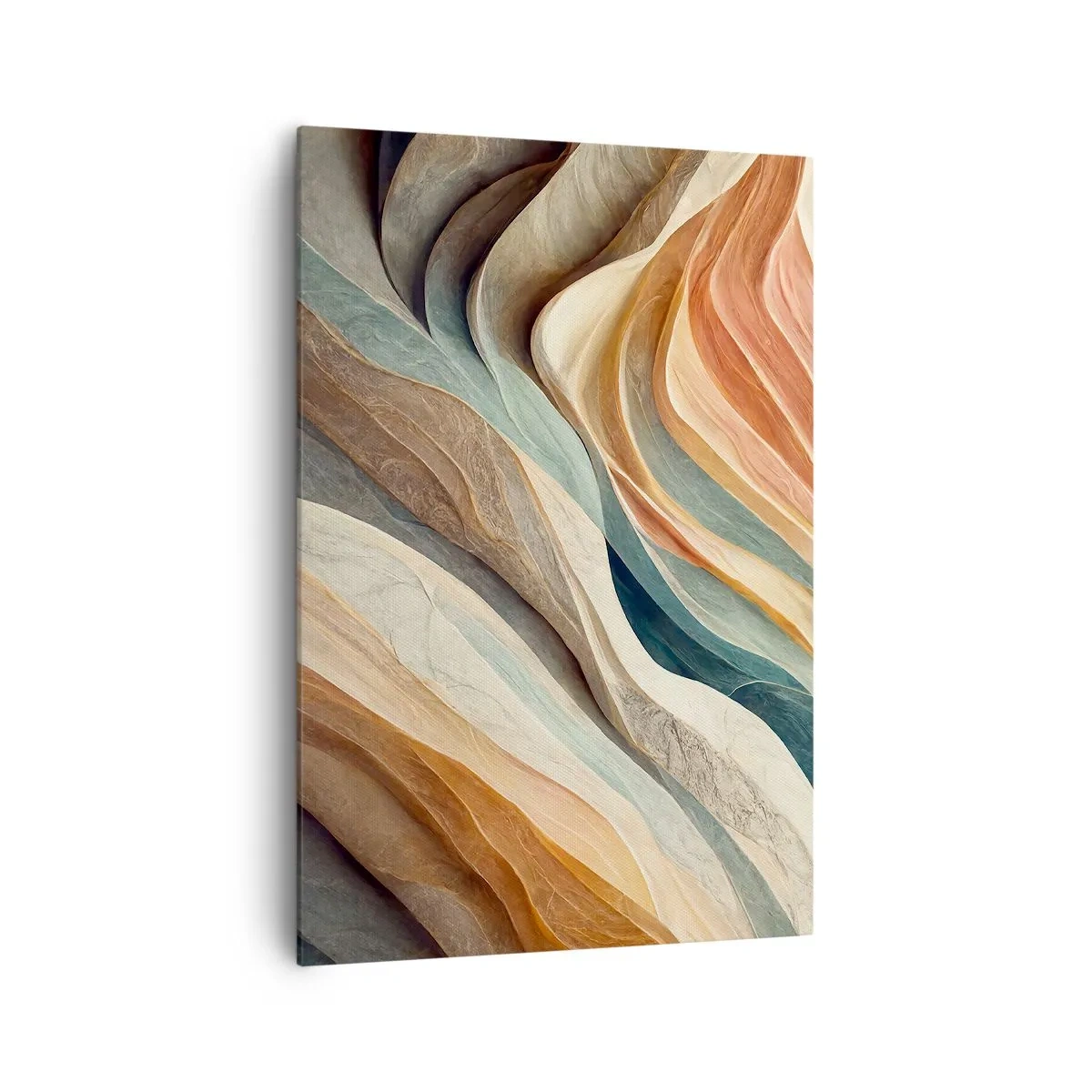 Cuadro sobre lienzo - Impresión de Imagen - Ondas abstractas en tonos pastel - 70x100cm - Momentos previos al cambio - Decoración de pared moderna para salón y dormitorio ARTTOR