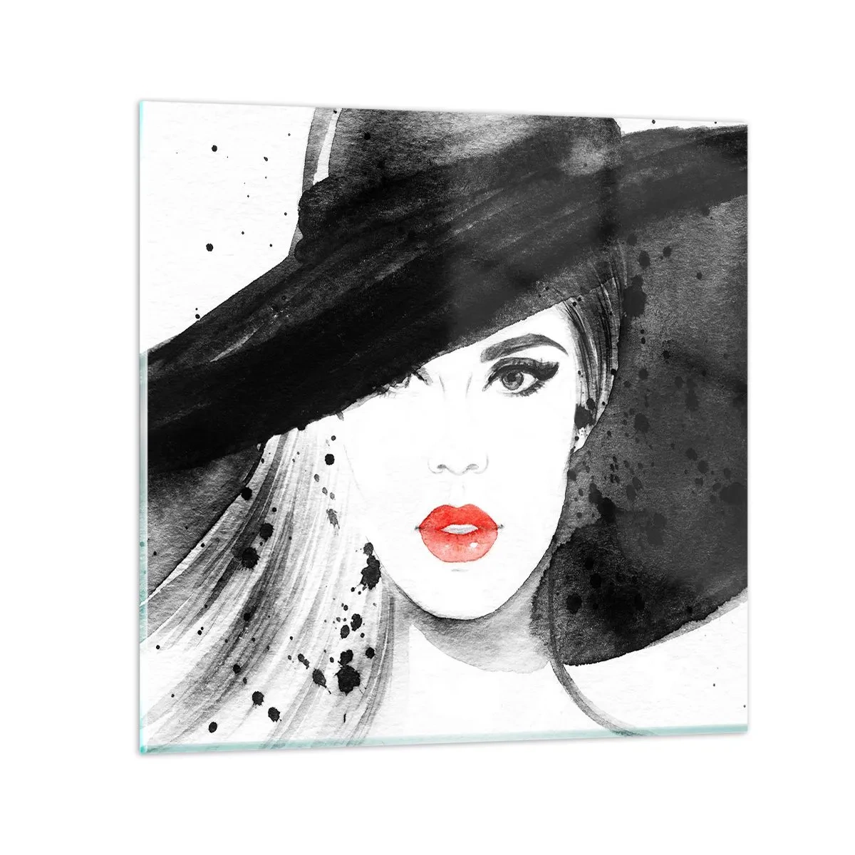 Cuadro sobre vidrio - Impresiones sobre Vidrio - Dama de negro - 50x50 cm