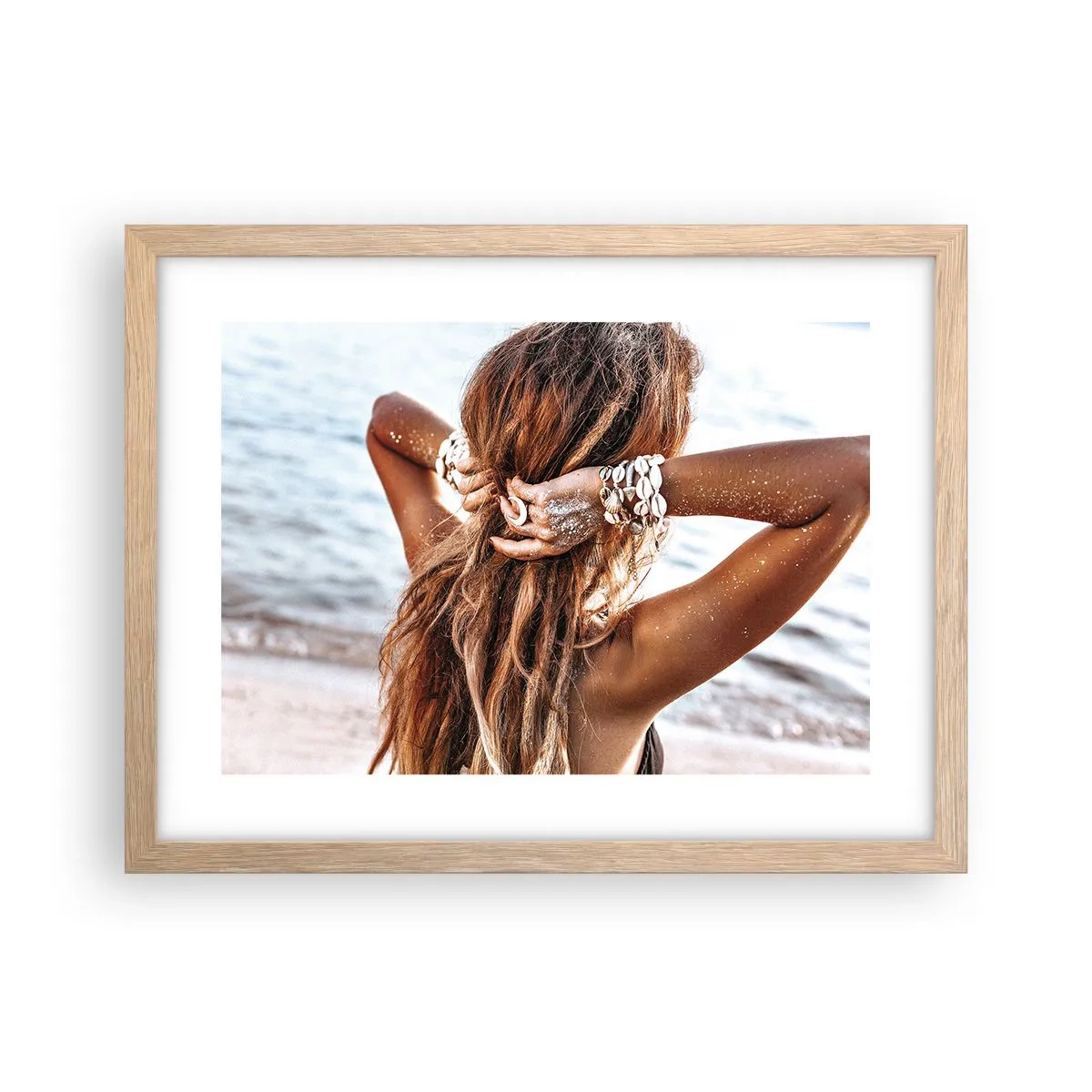 Póster en marco roble claro - Hermanada con el agua y el sol - 40x30 cm